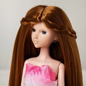 Волосы для кукол "Прямые с косичками" размер маленький, цвет 28