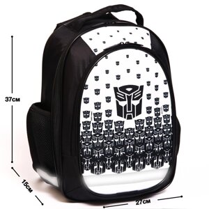 Рюкзак школьный с эргономической спинкой "Оптимус Прайм", Трансформеры, 37*27*16 см, черный