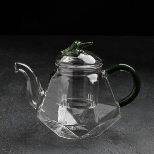 Чайник заварочный "Грин", 600 мл, со стеклянным ситом