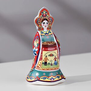 Сувенир кукла "С караваем", 12 см, керамика