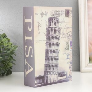 Шкатулка сейф книга пластик, металл "Пизанская башня" 5,5х15,5х24 см