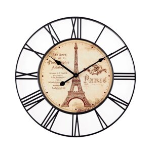 Часы настенные, серия: Интерьер, "Париж", плавный ход, d-45 см