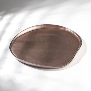 Тарелка с бортом Trend, стеклянная, d=32 см, цвет коричневый