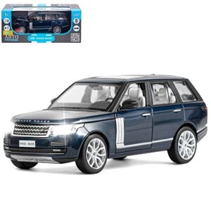 Машина металл. "Range Rover" 1:26, синий перламутр, откр. двери, капот, багаж, свет, звук