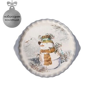 Блюдо для запекания "Рождественский снеговик" 28,8х25х4,3 см