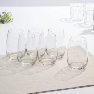 Набор стеклянных высоких стаканов HERMITAGE, 370 мл, 6 шт, цвет прозрачный