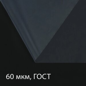 Плёнка полиэтиленовая, толщина 60 мкм, 3 10 м, рукав (1,5 м 2), прозрачная, 1 сорт, ГОСТ 10354-82