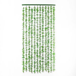 Занавеска декоративная "Листики", 90175 см, 12 нитей, цвет зелёный