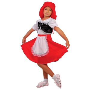 Карнавальный костюм "Красная Шапочка", блузка, юбка, шапка, р. 34, рост 134 см