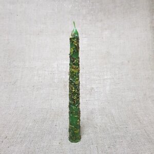 Свеча магическая "На здоровье" с травой, зелёная, 20см