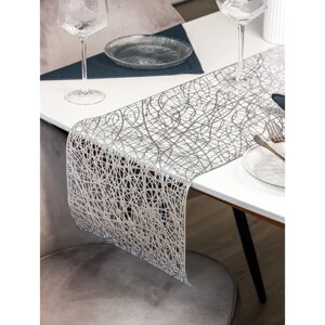 Дорожка на стол Доляна "Паутинка", 30150 см, цвет серебро