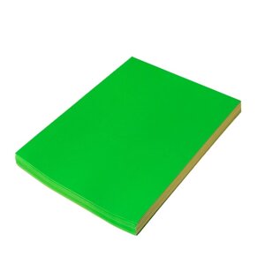 Бумага А4, 100 листов, 80 г/м, самоклеящаяся, флуоресцентная, ярко-зелёная