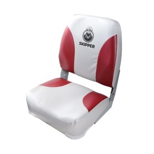 Кресло складное алюминиевое с мягкими накладками, серый/красный