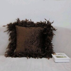 Наволочка декоративная "Бурлеск", размер 40 40 см, шоколад