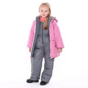 Комплект зимний для девочки (куртка/полукомб), цвет розовый, рост 98-104 см