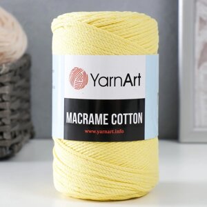 Пряжа "Macrame Cotton" 20% полиэстер, 80% хлопок 225м/250гр (754 св. жёлтый)