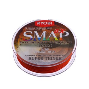 Шнур Ryobi SMAP PE8X, диаметр 0,260 мм, тест 15,9 кг, 100 м, Multi Colour