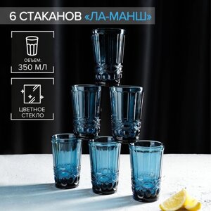 Набор стаканов Magistro "Ла-Манш", 350 мл, 6 шт, цвет синий