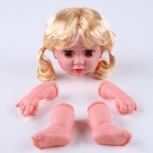 Набор для изготовления куклы - голова с волосами, 2 руки, 2 ноги, на куклы 60 см