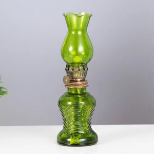 Керосиновая лампа декоративная зелёный 6,5х6,5х21 см