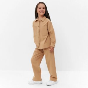 Костюм (рубашка и брюки) детский KAFTAN "Лен", р. 30 (98-104 см) бежевый