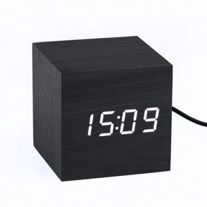 Часы настольные электронные "Процион", белые цифры 6.5х6.5 см