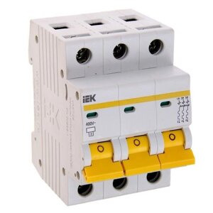 Выключатель автоматический IEK, трехполюсный, C 63 А, ВА 47-100, 10кА, MVA40-3-063-C