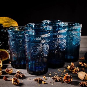 Набор стаканов 350 мл "Ларго", 6 шт, цвет синий