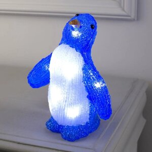 Фигура акрил."Пингвин танцующий" 20х7х7 см, 2хАА (не в компл), 10 LED, БЕЛЫЙ