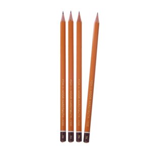 Набор профессиональных чернографитных карандашей 4 штуки Koh-I-Noor 1500 H7, лакированный корпус (3098863)