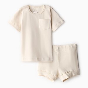 Комплект детский (футболка и шорты) MINAKU, цвет молочный, рост 68-74 см