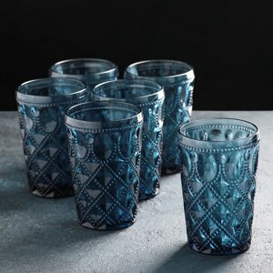 Набор стаканов "Варьете", 465 мл, 8,514 см, 6 шт, цвет синий