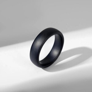 Кольцо керамика "Линия", цвет чёрный матовый, 19 размер