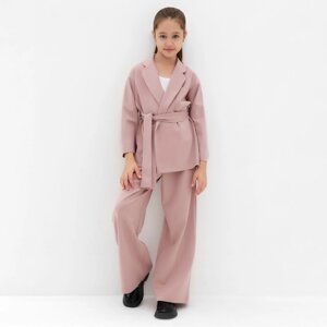 Комплект для девочки (жакет и брюки) MINAKU: PartyDress, цвет пыльно-розовый, рост 122 см