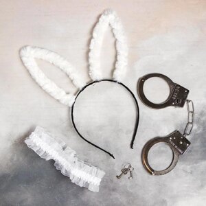 Карнавальный набор "Я твоя зайка", ободок, наручники, повязка