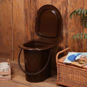 Ведро-туалет, 17 л, съёмный стульчак, коричневый