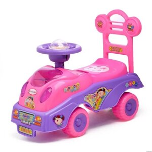 Толокар "Машинка для девочки", с музыкой, цвет розовый