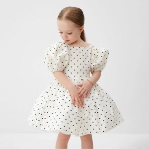 Платье нарядное детское MINAKU: PartyDress, цвет белый, рост 116 см