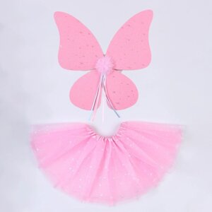 Карнавальный набор "Бабочка", 5-7 лет, розовый: юбка с х/б подкладом, крылья