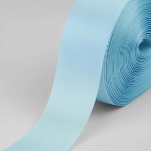 Лента атласная, 50 мм 100 5 м, цвет голубой