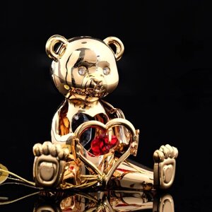 Сувенир "Мишка с сердцем", с кристаллами Сваровски