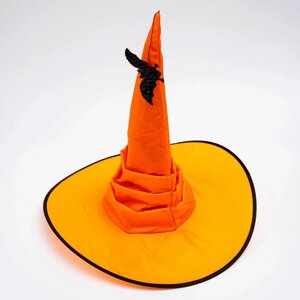 Карнавальная шляпа "Оранжевая", драпированная, с летучей мышью, р. 56 – 58