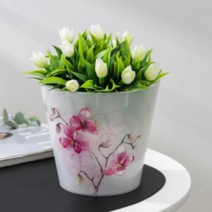 Горшок для цветов "Фиджи. Орхидея", 1,6 л, дизайн МИКС