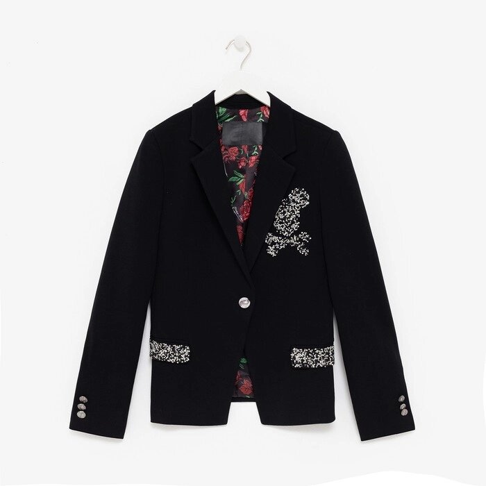 Пиджак для девочки, цвет черный, 128-134 см (36) от компании Интернет-гипермаркет «MOLL» - фото 1