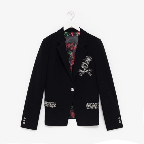 Пиджак для девочки, цвет черный, 128-134 см (36)