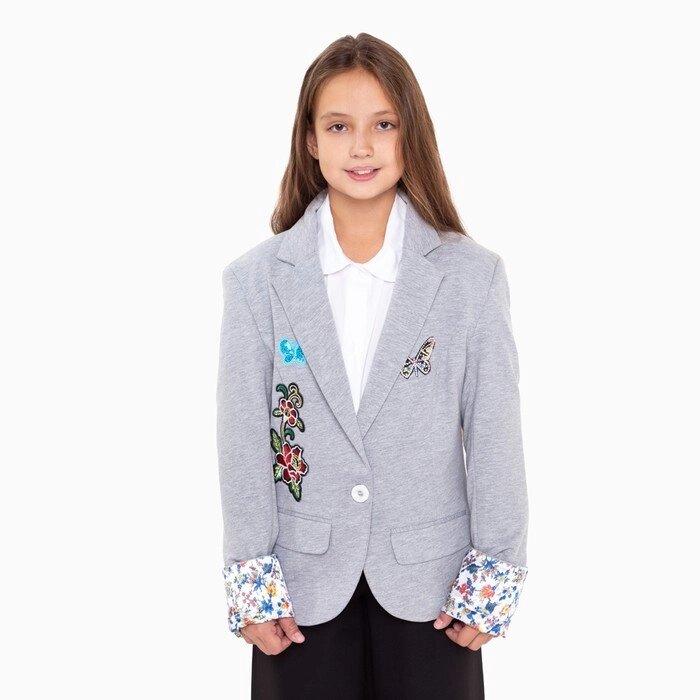 Пиджак для девочки Emporio Armani, серый меланж, 134-140 см (38) от компании Интернет-гипермаркет «MOLL» - фото 1