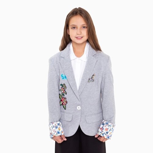 Пиджак для девочки Emporio Armani, серый меланж, 134-140 см (38)