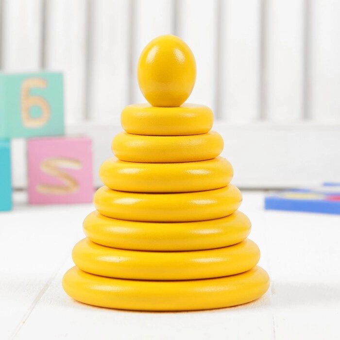 Пирамидка "Жёлтая", 8 деталей от компании Интернет-гипермаркет «MOLL» - фото 1
