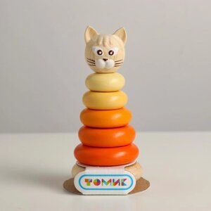 Пирамидки "Цветные" Котёнок, 7 элементов