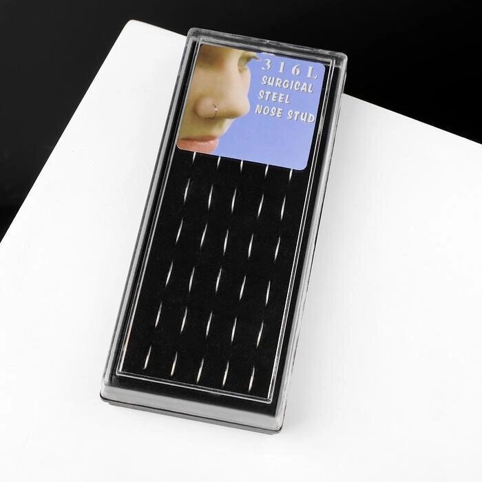 Пирсинг в нос набор (40шт) "Кольцо", d=8мм, цвет серебро от компании Интернет-гипермаркет «MOLL» - фото 1
